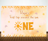 First Trip Around the Sun Theme Birthday Party Backdrop