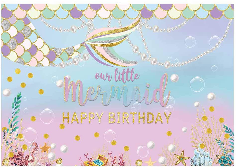 Mermaid Theme Birthday Party Backdrop