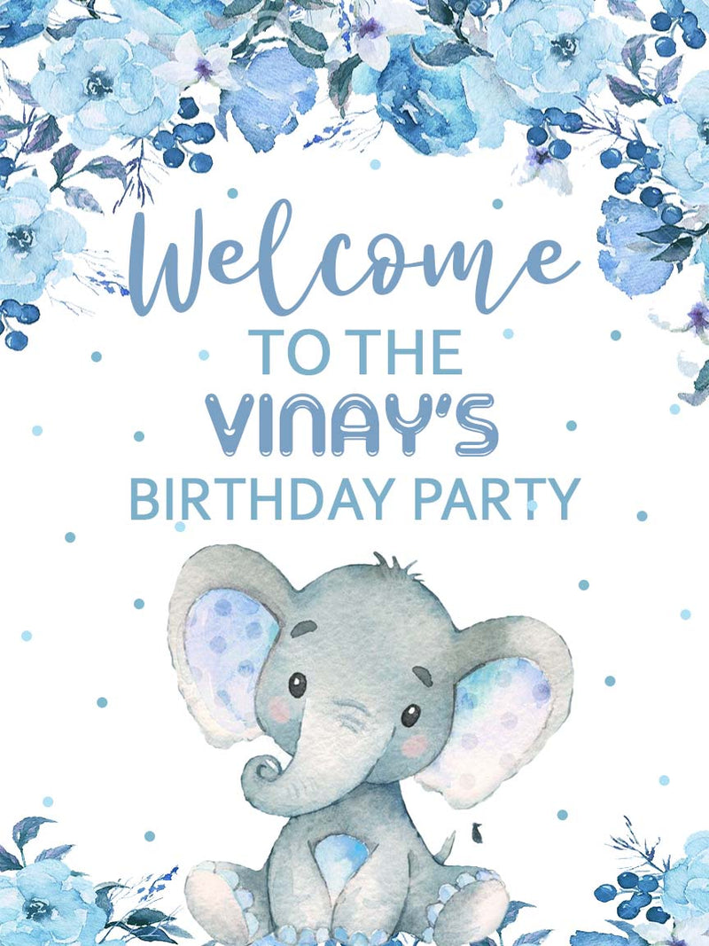 Elephant Theme Birthday Party Welcome Board