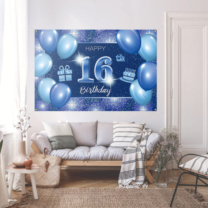16th Birthday Party Backdrop 
