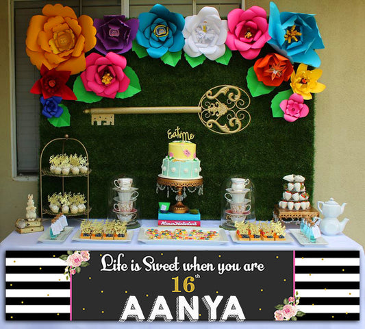 16th Birthday Long Banner for Decoration