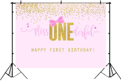 One Is Fun First Birthday Backdrop for Girls