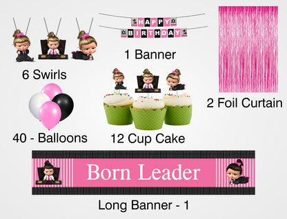 Boss Baby Girl Theme Birthday Party Decoration Kit 