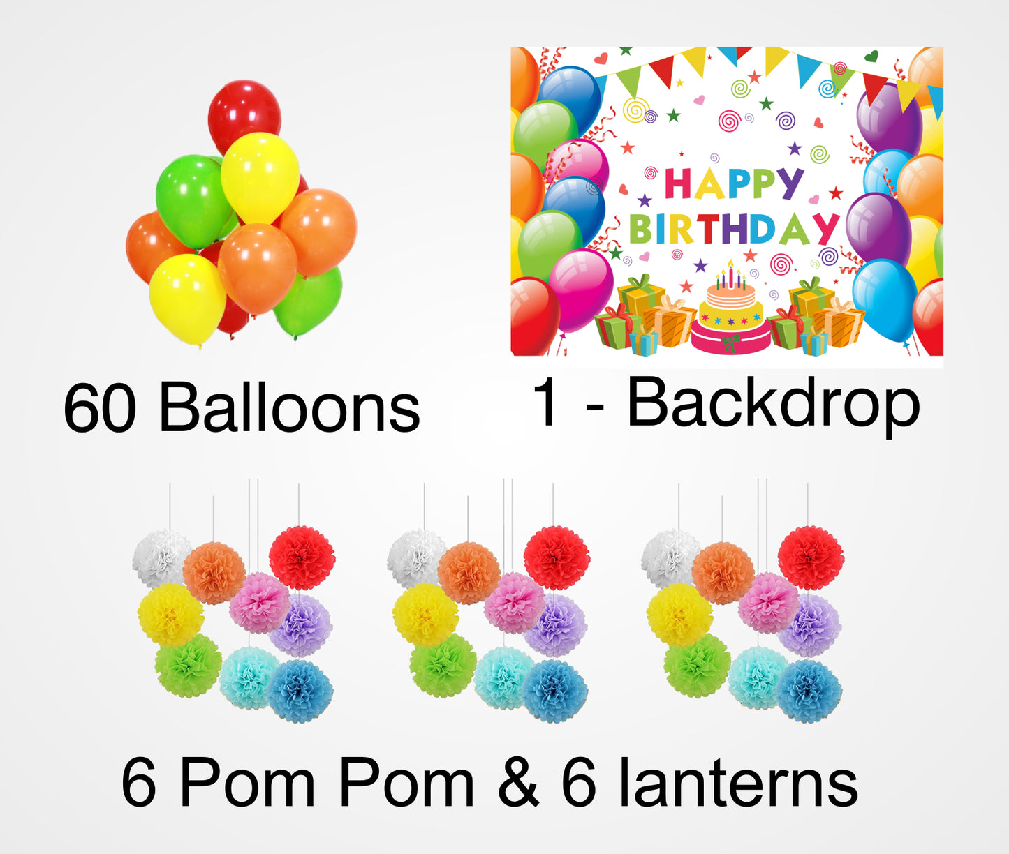 Joyful Theme Birthday Complete Decoration Kit 