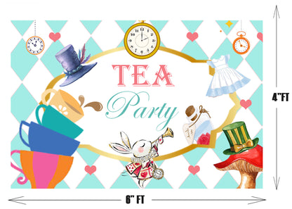 Alice Tea Theme Birthday Party Backdrop