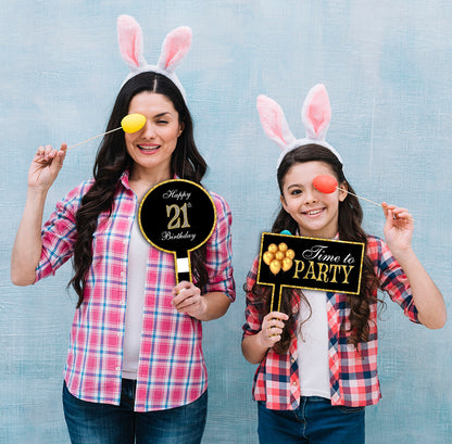 21st Birthday Party Selfie Photo Booth Frame & Props