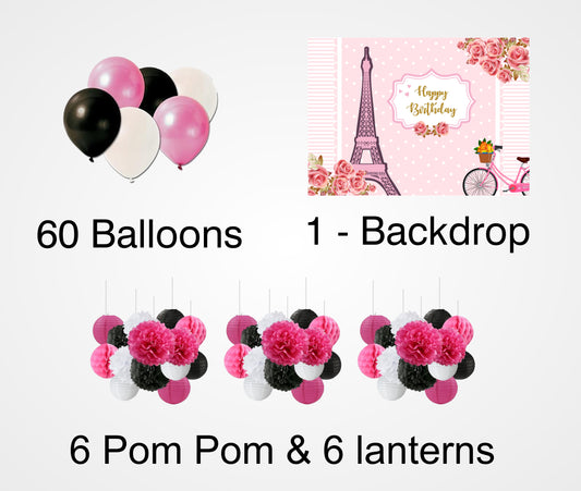 Oh La La Paris Theme Birthday Party Complete Decoration Kit 