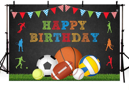 Sports Theme Birthday Party Backdrop 