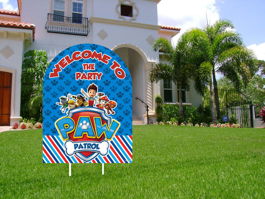 Paw Patrol Theme Birthday Party Welcome Board