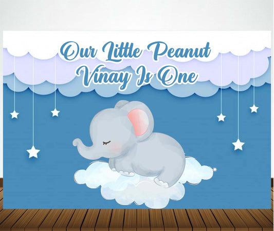 Elephant Theme Birthday Party Backdrop for Decoration