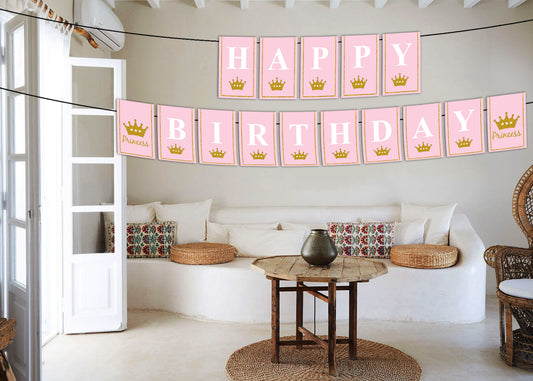 Princess Birthday Party Banner for Decoration