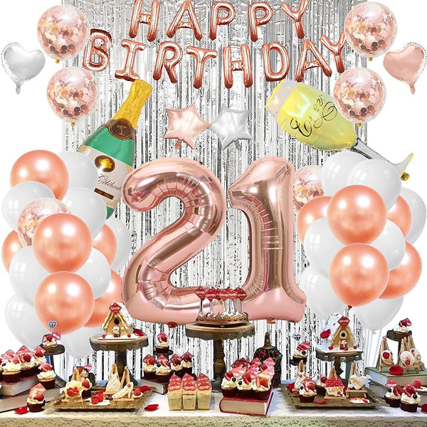 21st Birthday Decorations for Women 21 Birthday Balloons 21 Birthday Decorations for Her (21st Birthday)