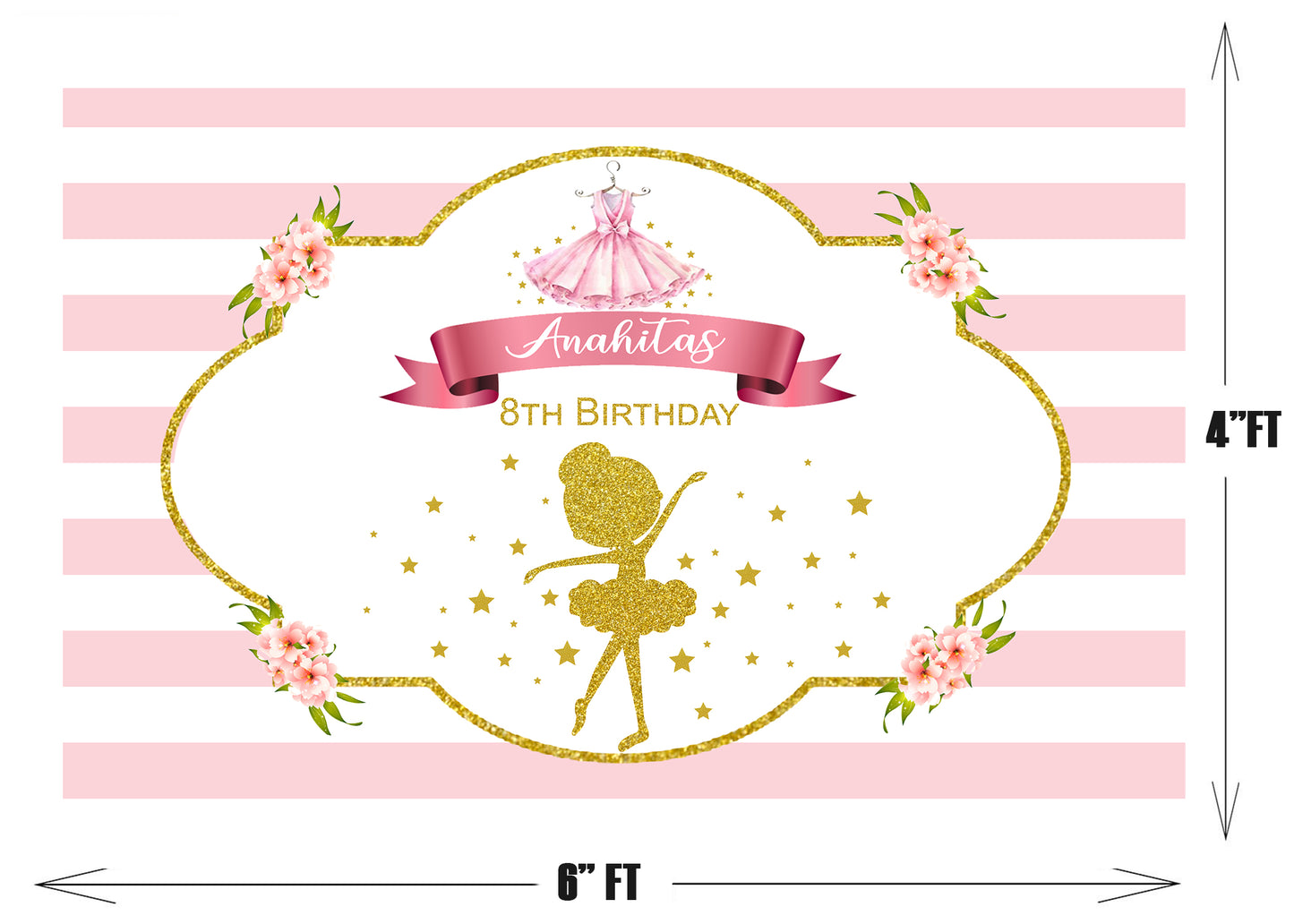 Ballerina Theme Birthday Party Backdrop