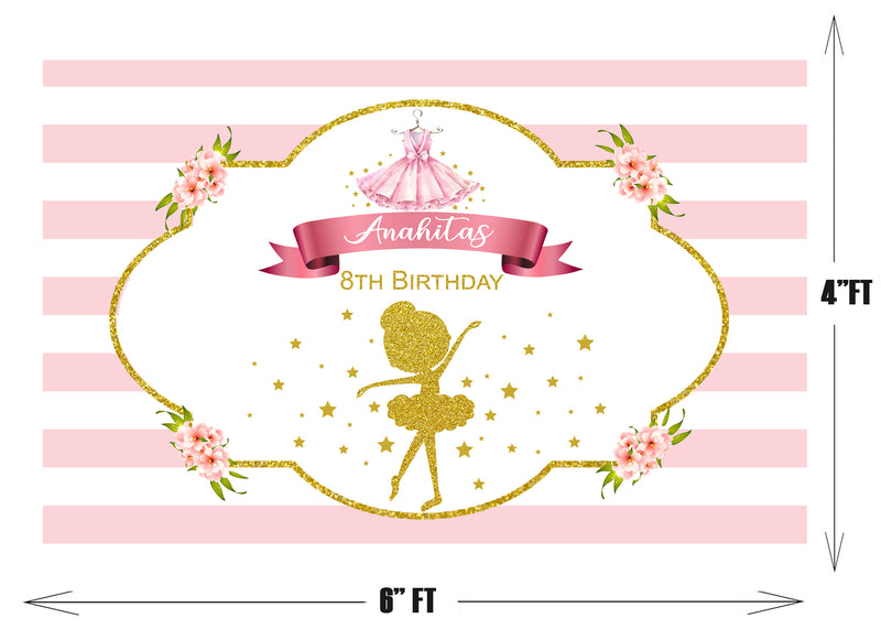 Ballerina Theme Birthday Party Backdrop