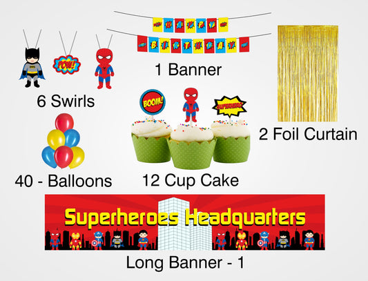 Super Hero Theme Birthday Complete Party Kit