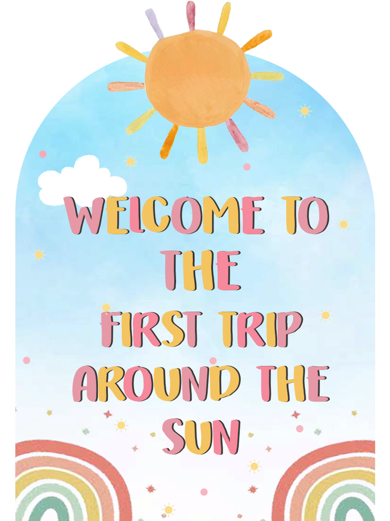 First Trip Around the Sun Theme Birthday Party Welcome Board