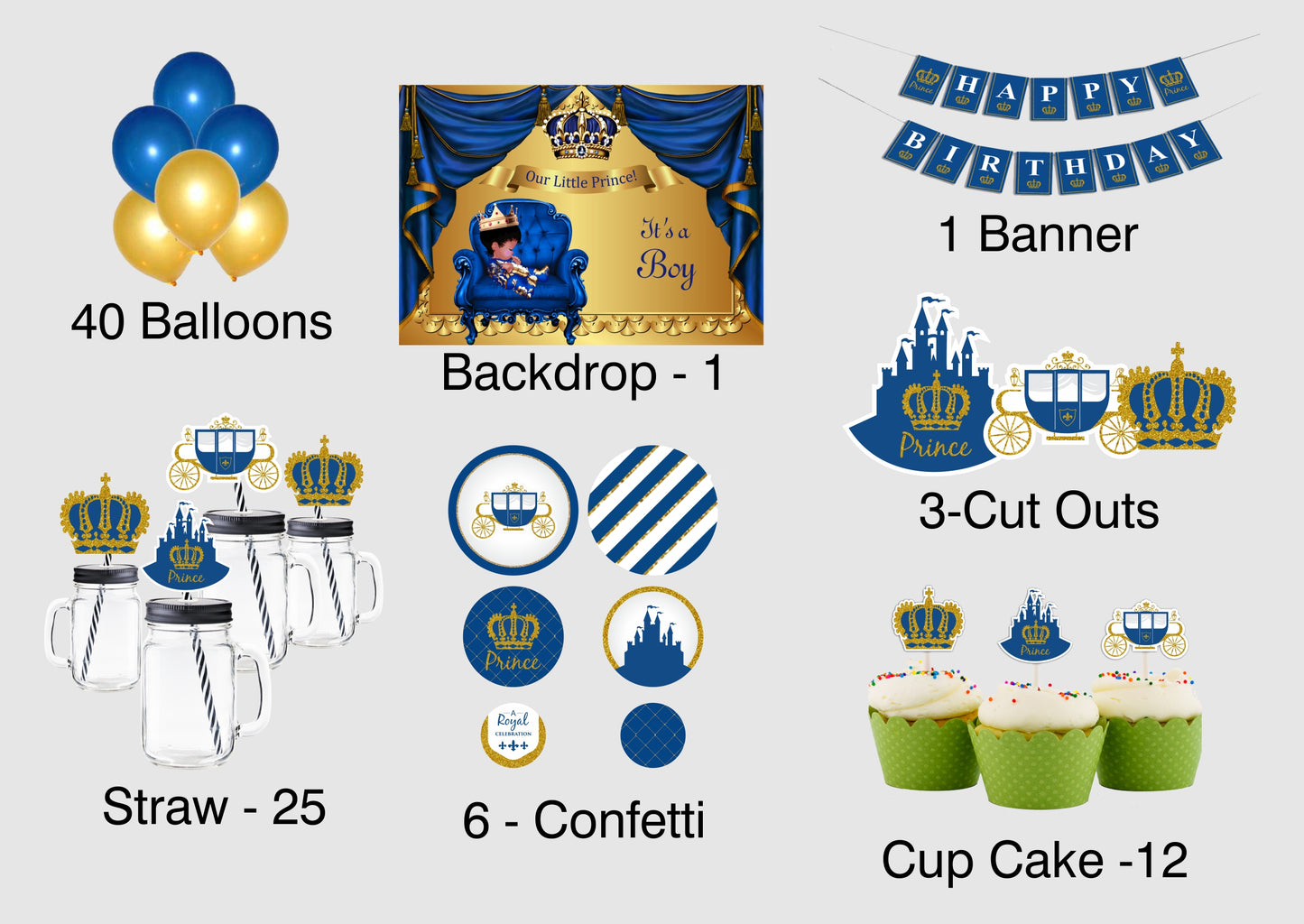 Prince Birthday Complete Party Kit