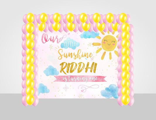Sunshine Theme Birthday Party Decoration Kit with Backdrop & Balloons