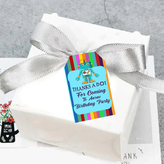 Robot Theme Birthday Party Thank You Gift Tags