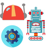 Robot Theme Birthday Party Table Toppers for Decoration