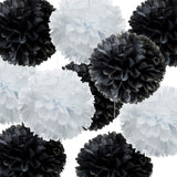 Black And White Pom Pom Flower Decoration For Birthday Parties, Anniversary Party & Baby Shower