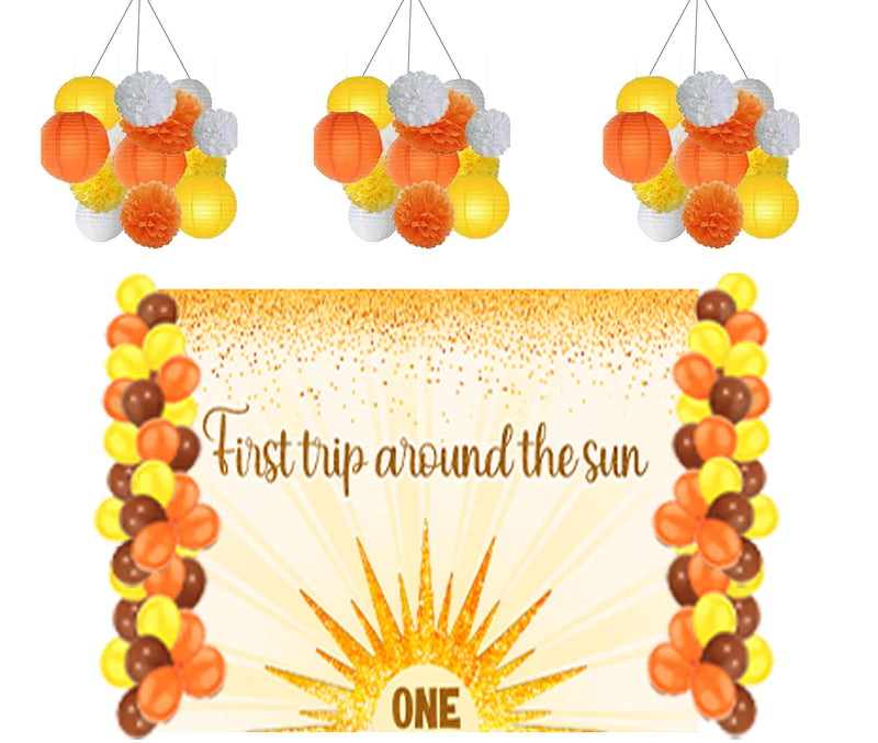 First Trip Around the Sun Theme Birthday Party Complete Decoration Kit