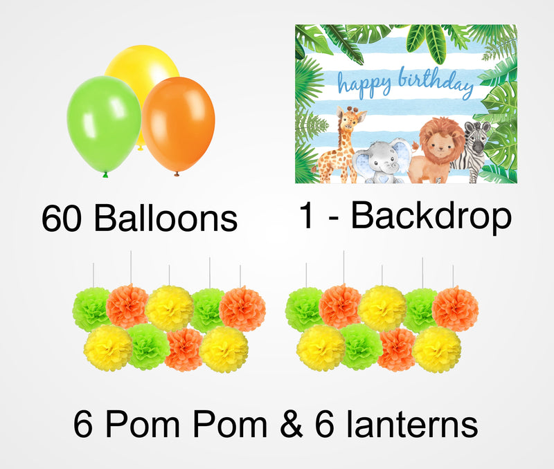 Jungle Theme Birthday Party Complete Decoration Kit