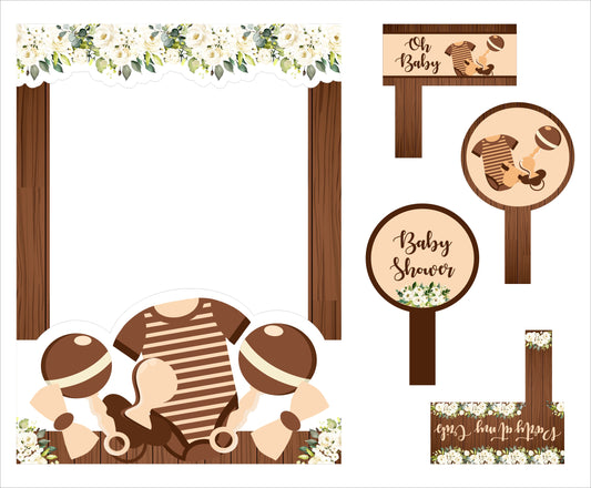 Oh Baby Party Selfie Photo Booth Frame & Props