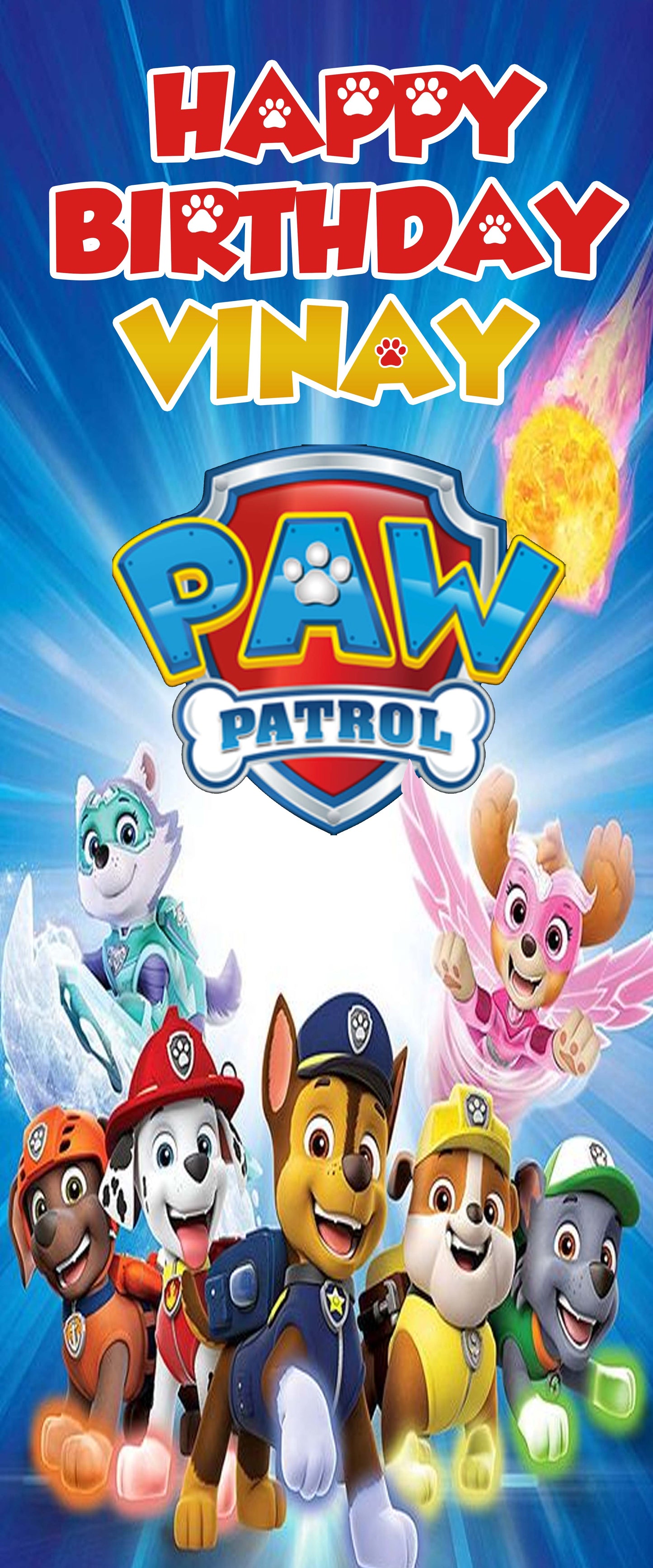 Paw Patrol Welcome Banner Roll up Standee (with stand)