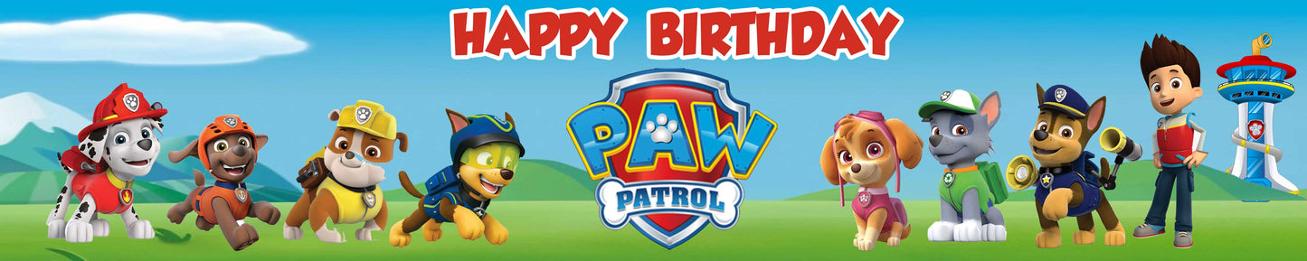 Paw Patrol Theme Birthday Long Banner for Decoration