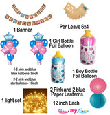 Boy Or Girl We Love You  22 pcs Baby Shower Decoration Combo for Banner and Metallic Blue, Pink Balloons with Led Light (Baby Shower)