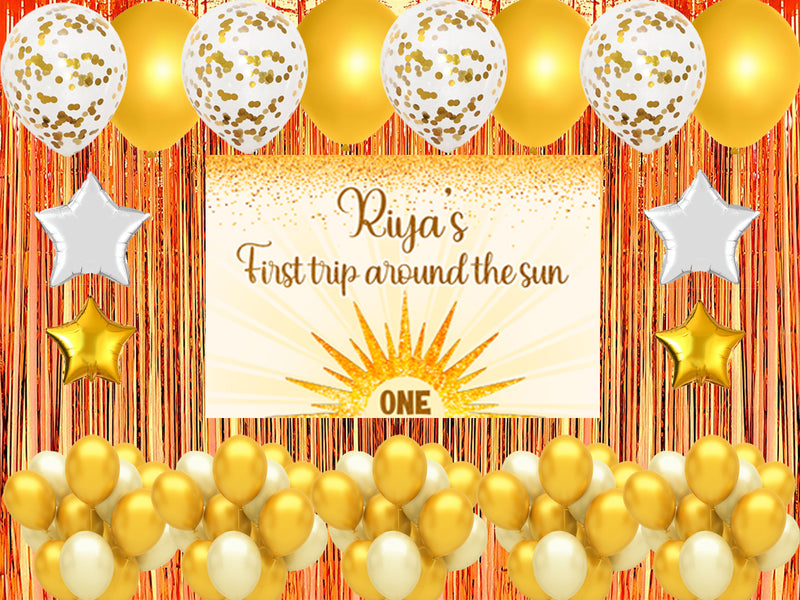 First Trip Around the Sun Theme Birthday Party Decorations Complete Set