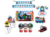 Thomas & Friends Theme Birthday Party Combo Kit with Backdrop & Decorations