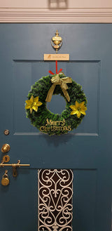 Christmas Wreath, 12 Inch Traditional Christmas, Artificial Decorative Wreath -1 Pc