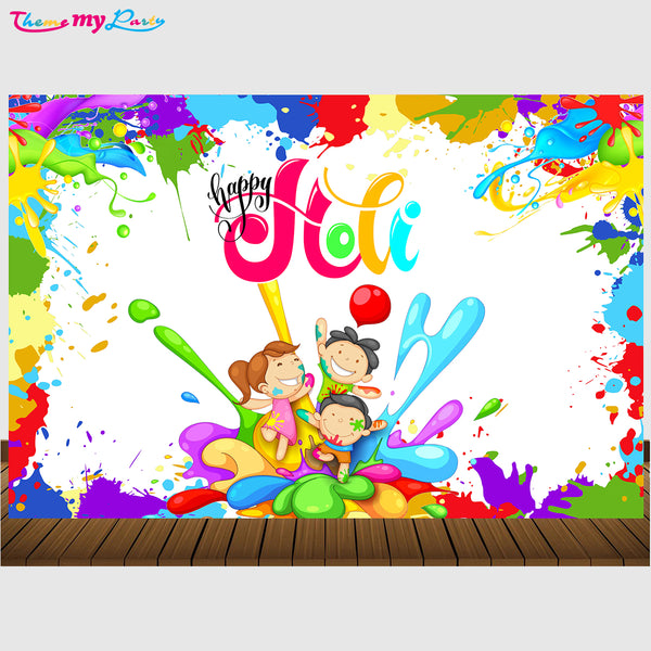 Holi Party Backdrop for Decoration