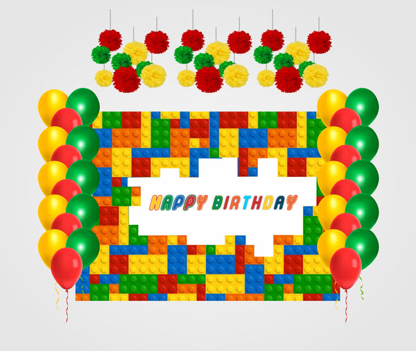 Lego Theme Birthday Party Complete Decoration Kit