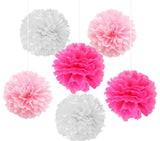 Dark Pink ,Light Pink And White Pompom Flower Decoration