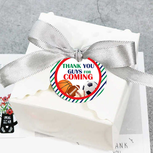 Sports  Theme Birthday Party Thank You Gift Tags 