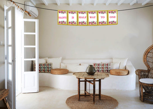 Half Birthday Party Banner for Decoration