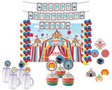 Carnival Theme Birthday Party Complete Party Kit with Backdrop & Decorations