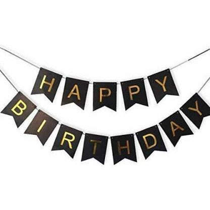 Happy Birthday Decoration Combo, HBD Banner - Gold Foiled Fringe Curtain - Foil Balloons - Latex Balloons, Photo Props