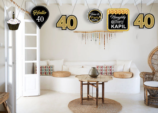 40th Birthday Party Theme Hanging Set for Decoration 