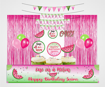 One In A Melon Theme Birthday Party Decoration Kit