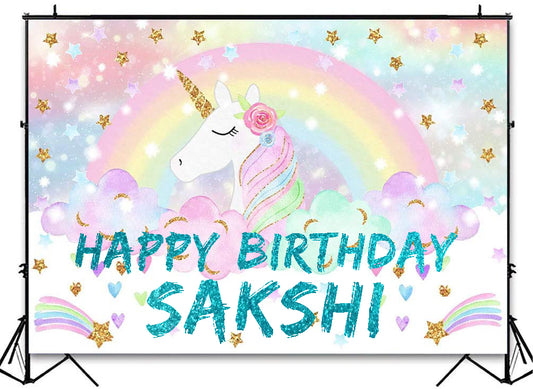 Unicorn Theme Birthday Party Backdrop