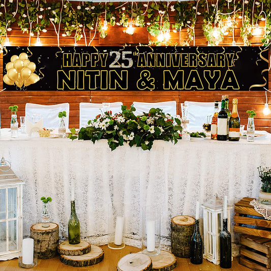 25th Anniversary Party Long Banner for Decoration