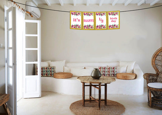 Half Birthday Party Banner for Decoration