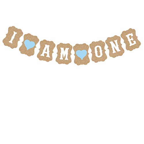 I Am One  First Birthday Boy Banner , Bunting & Garland Photo Booth Props Decoration