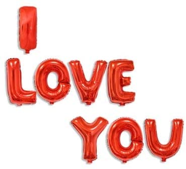 I Love You Foil Balloon, Red Letters For Valentine'S Day, Weddings, Proposal Decoration