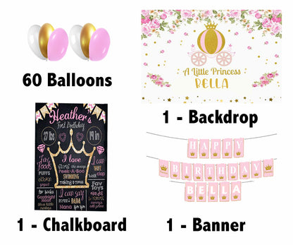 Little princess Birthday Party Personalized Complete Kit