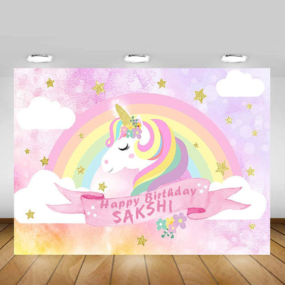 Unicorn Theme Birthday Party Backdrop
